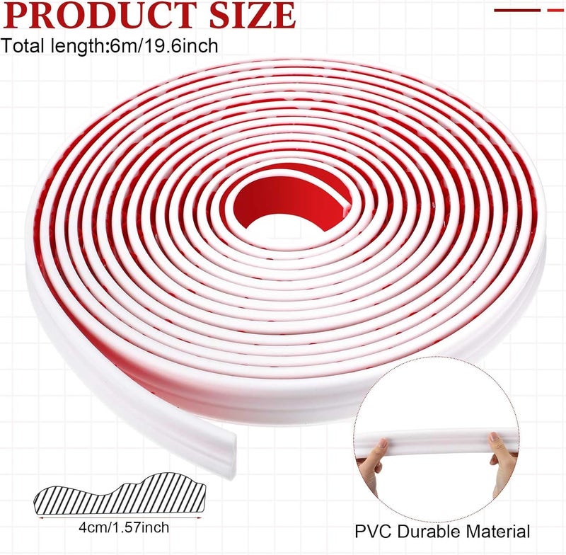 Innconee 19.7ft Peel and Stick Molding Chair Rail Panel Flexible Wall Molding Trim Self Adhesive Panel Moulding for DIY Home Wall Decor Protection Cabinet Border Frame(1.57 Inch,Stylish,White) - Image 2